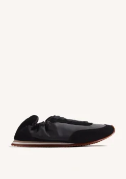 ZAPATILLAS NEGRO PIEL Y SATÉN