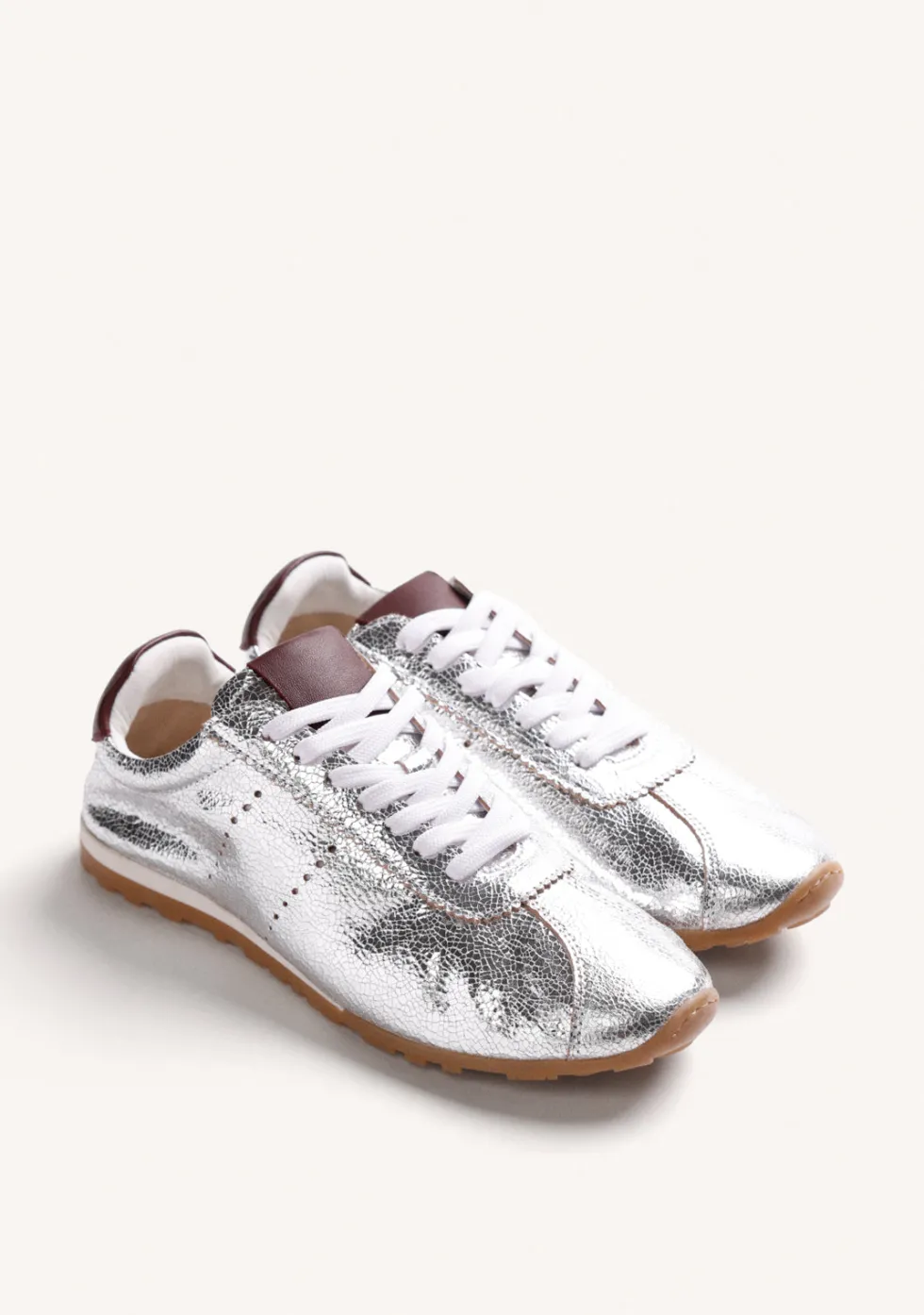ZAPATILLAS PLATEADO PIEL