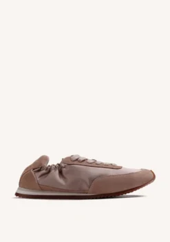 ZAPATILLAS TAUPE PIEL Y SATÉN