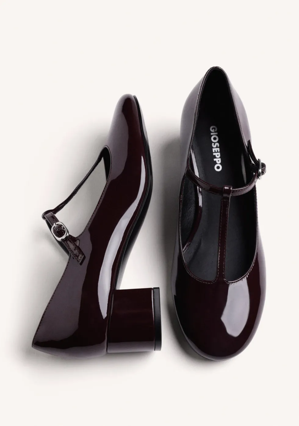 ZAPATOS BURDEOS MARY-JANE EFECTO CHAROL