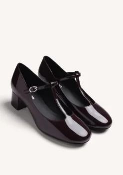 ZAPATOS BURDEOS MARY-JANE EFECTO CHAROL