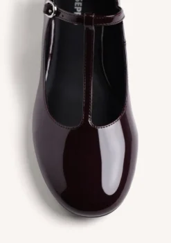 ZAPATOS BURDEOS MARY-JANE EFECTO CHAROL