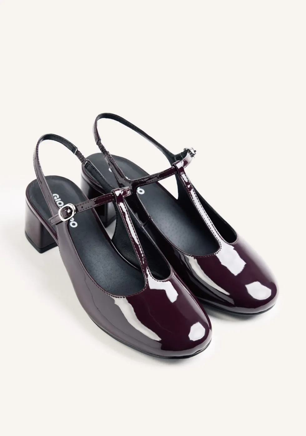 ZAPATOS BURDEOS MARY-JANE EFECTO CHAROL