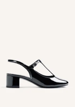 ZAPATOS MARY-JANE NEGRO EFECTO CHAROL