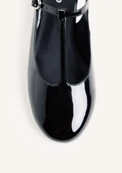 ZAPATOS MARY-JANE NEGRO EFECTO CHAROL