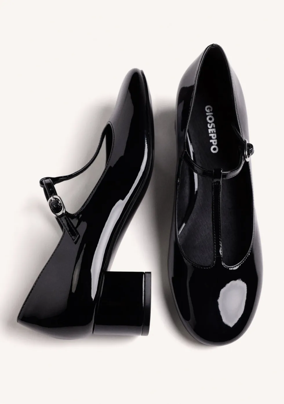 ZAPATOS NEGRO MARY-JANE EFECTO CHAROL
