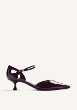 ZAPATOS TACÓN BURDEOS EFECTO CHAROL