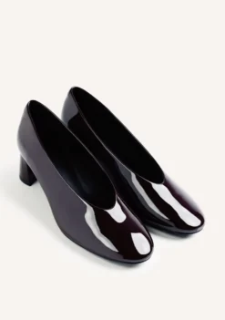 ZAPATOS TACÓN BURDEOS EFECTO CHAROL