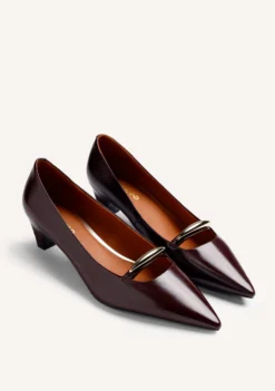 ZAPATOS TACÓN BURDEOS EFECTO CHAROL