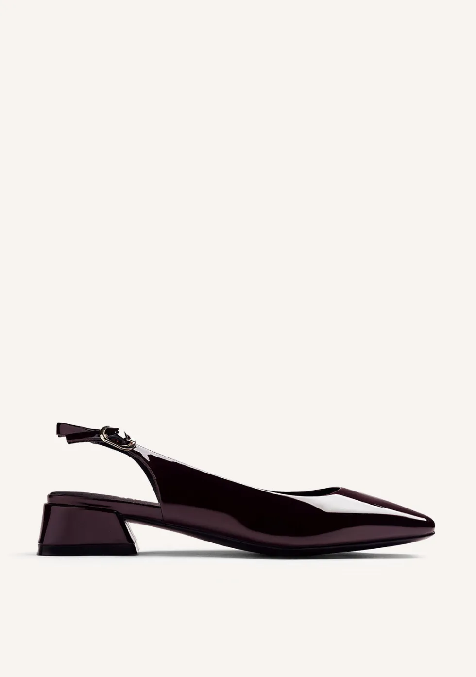 ZAPATOS TACÓN DESTALONADOS BURDEOS EFECTO CHAROL