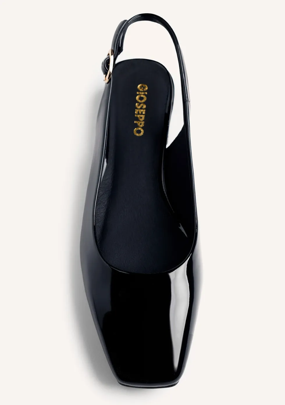 ZAPATOS TACÓN DESTALONADOS NEGRO EFECTO CHAROL