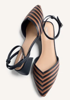 ZAPATOS TACÓN DESTALONADOS PIEL RAYAS CLAWSON
