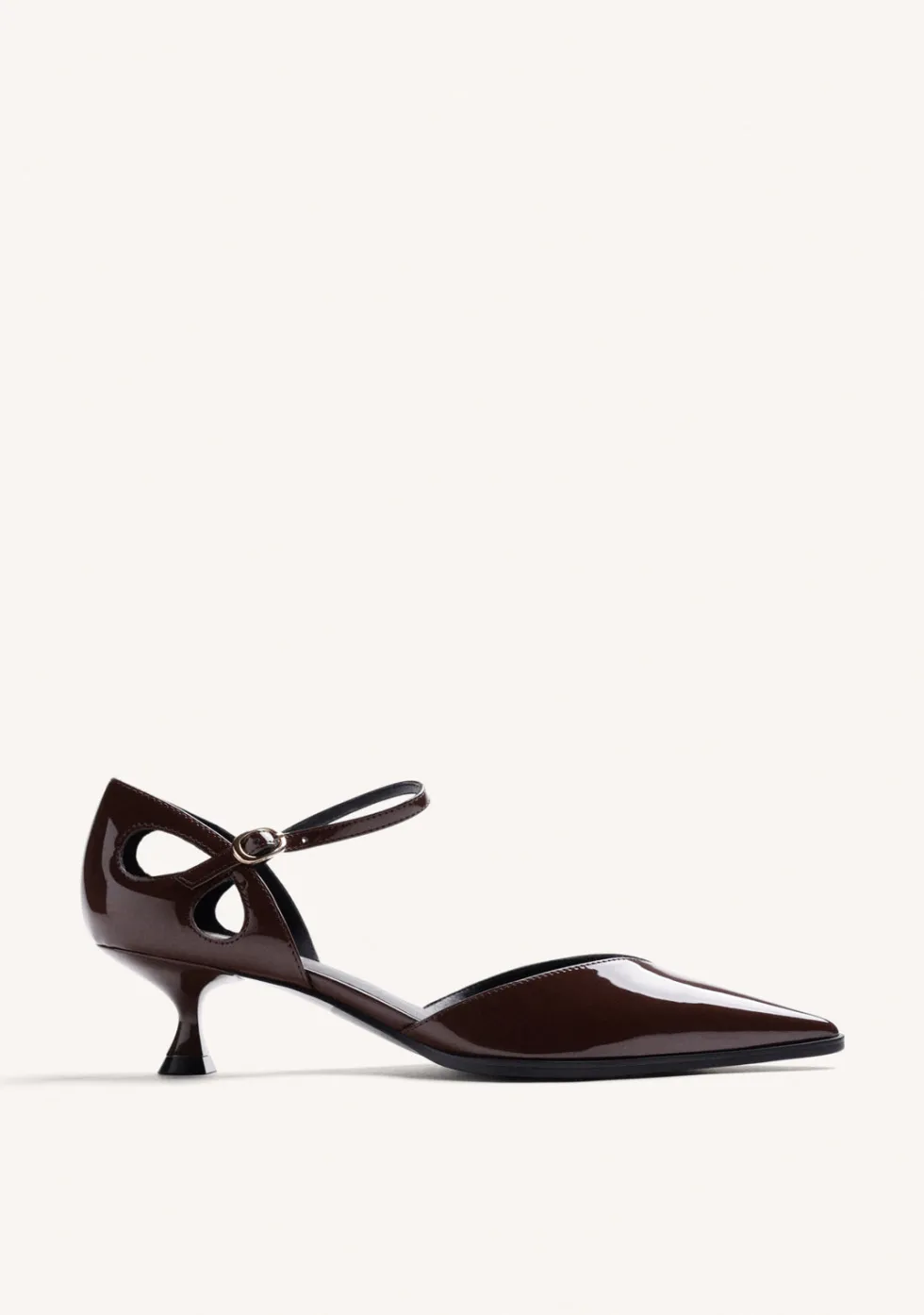 ZAPATOS TACÓN MARRÓN EFECTO CHAROL