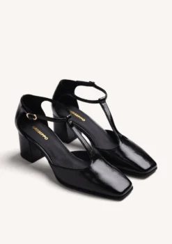 ZAPATOS TACÓN NEGRO EFECTO CHAROL