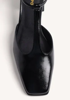 ZAPATOS TACÓN NEGRO EFECTO CHAROL