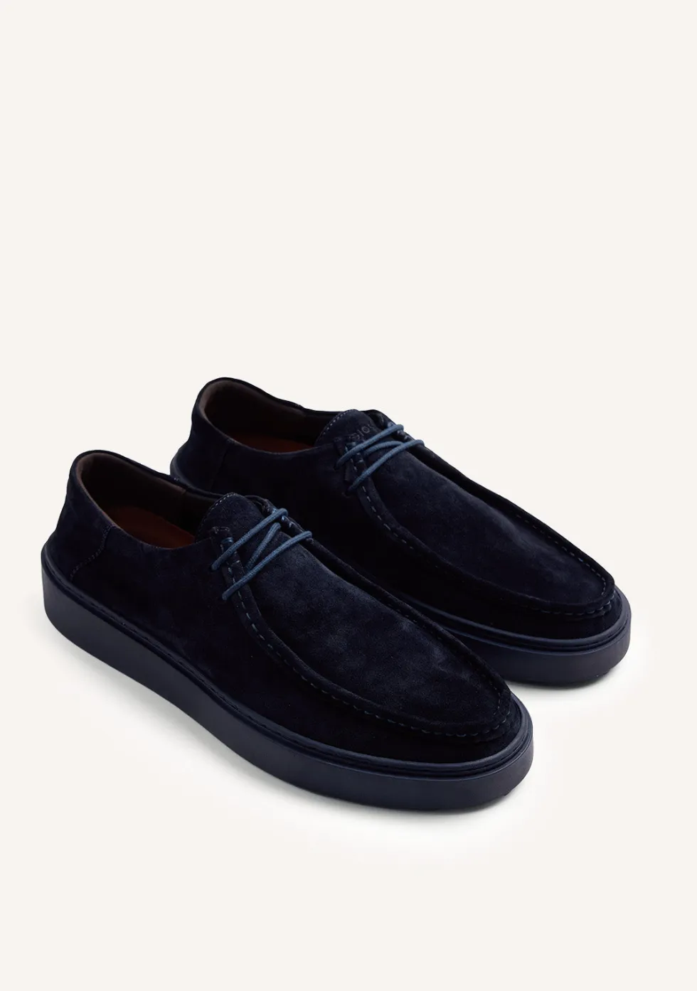 ZAPATOS WALLABEE AZUL PIEL